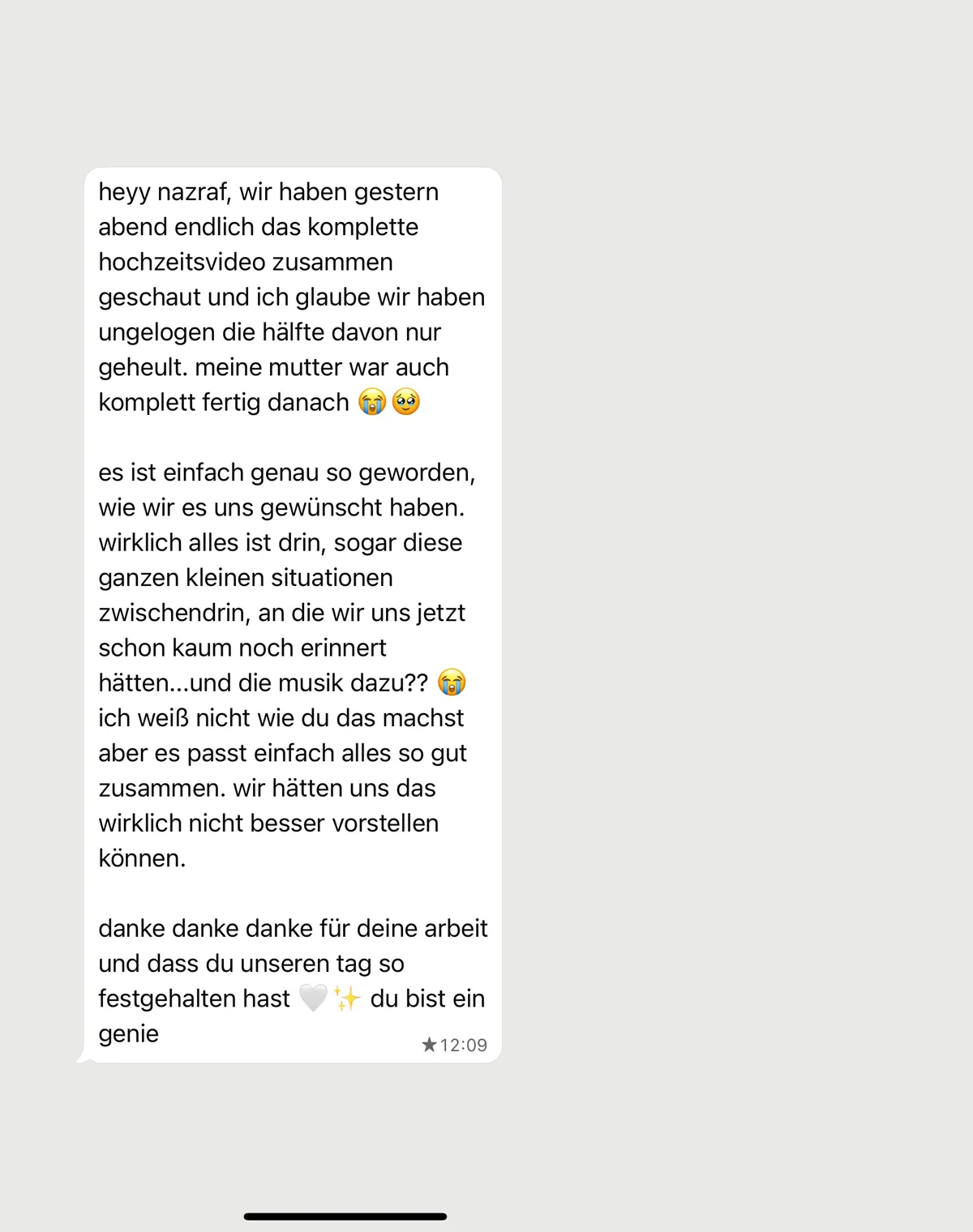 WhatsApp-Nachricht nach einem Event-Dreh